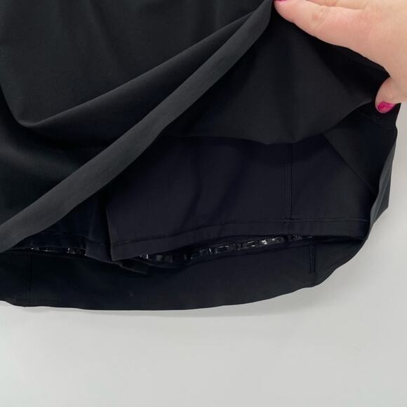 Athleta Run With It Sporty Tennis Prep Black Skort 14" Size Medium Preppy Active - Picture 3 of 9